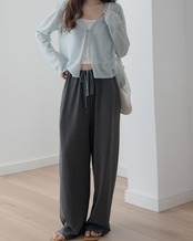 Draped straight knit Pants T20068