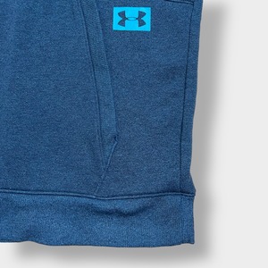 UNDER ARMOUR パーカー 袖プリント プルオーバー スウェット フーディー ワンポイント L アンダーアーマー us古着