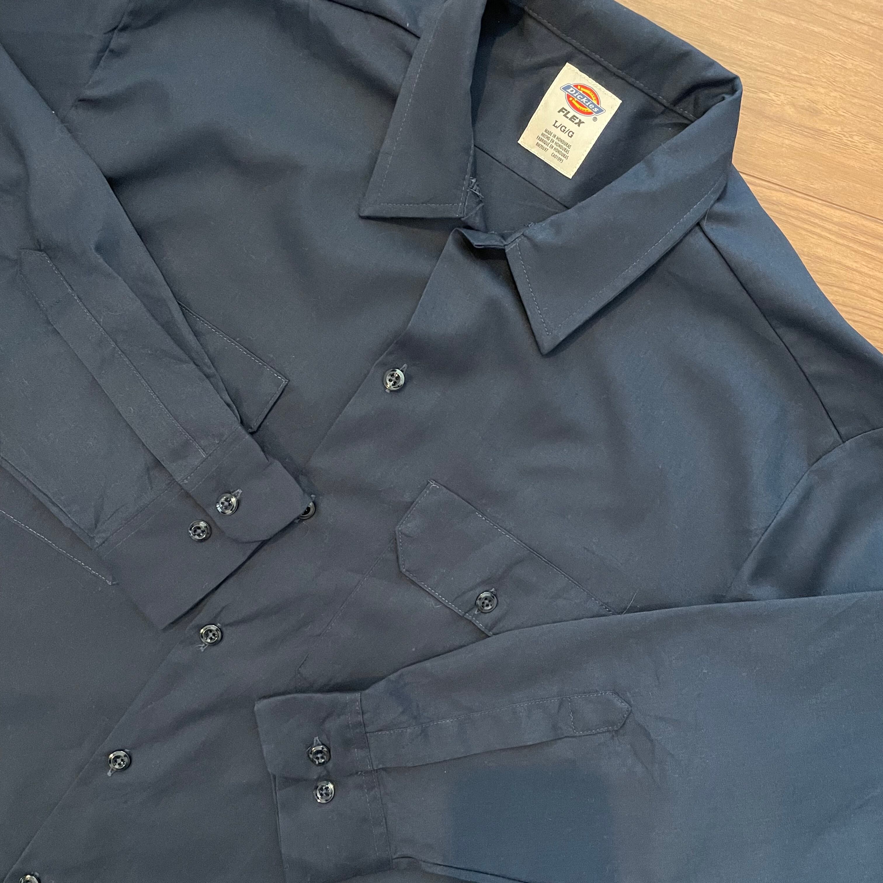 ディッキーズ Dickies 長袖 ワークシャツ USA製 メンズL /eaa336359