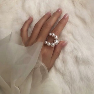 double pearl ring<a135>