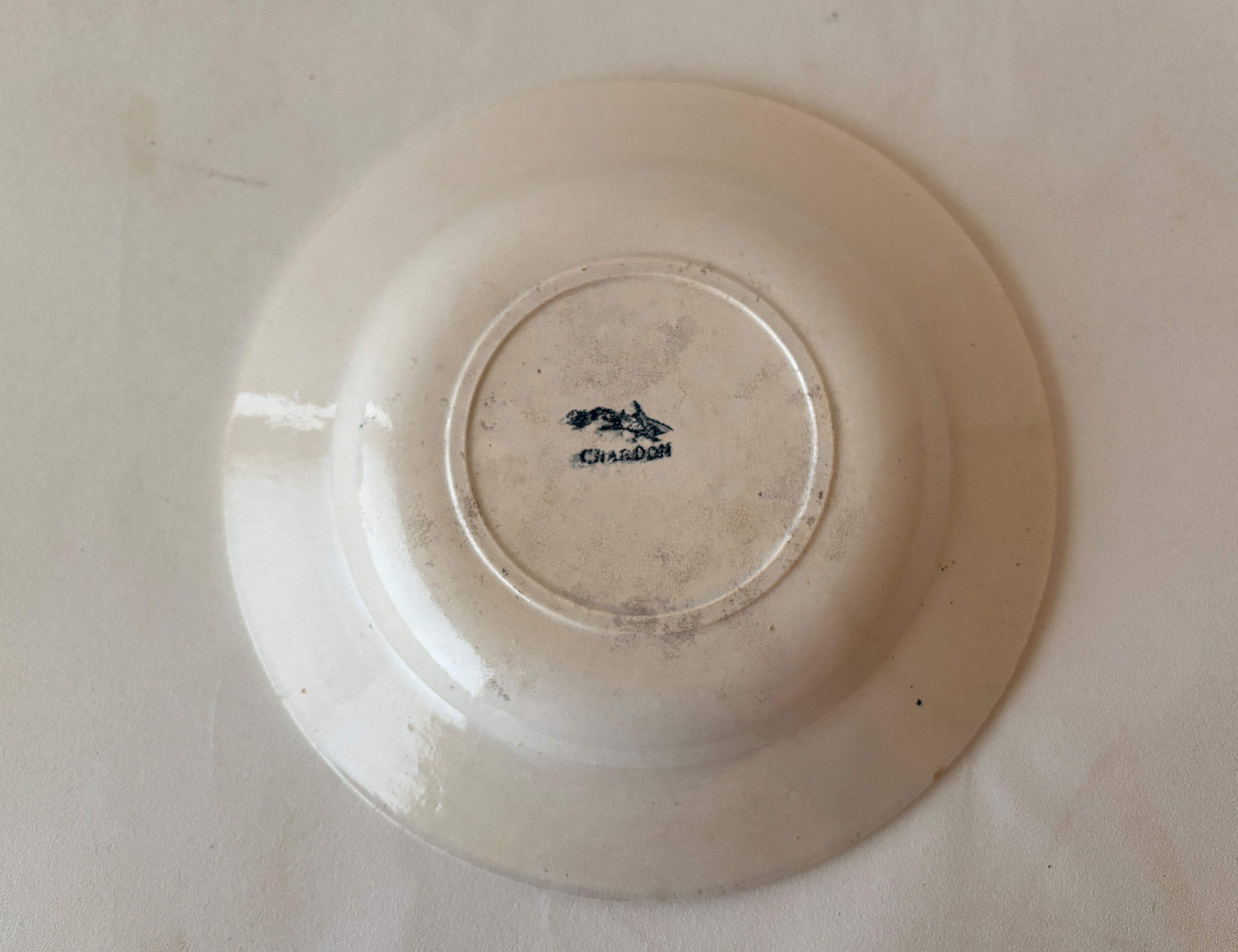 1点限定】フランスアンティーク CHARDON アザミと蝶のスーププレート