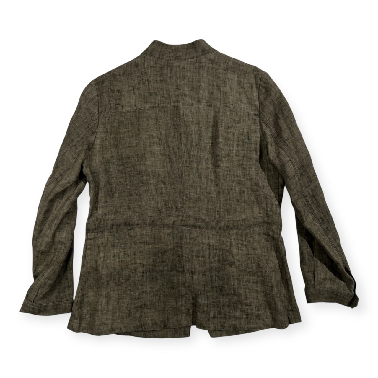 美品 ZYGA Lin’n Laundry リネン100% ズィガ ラン ランドリー ジャケット サイズ40/M /カーキ系/レディース/リトアニアリネン