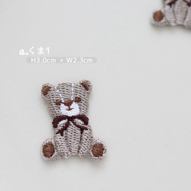 刺繍アイロンワッペン　クマ　いちご　パンダ他