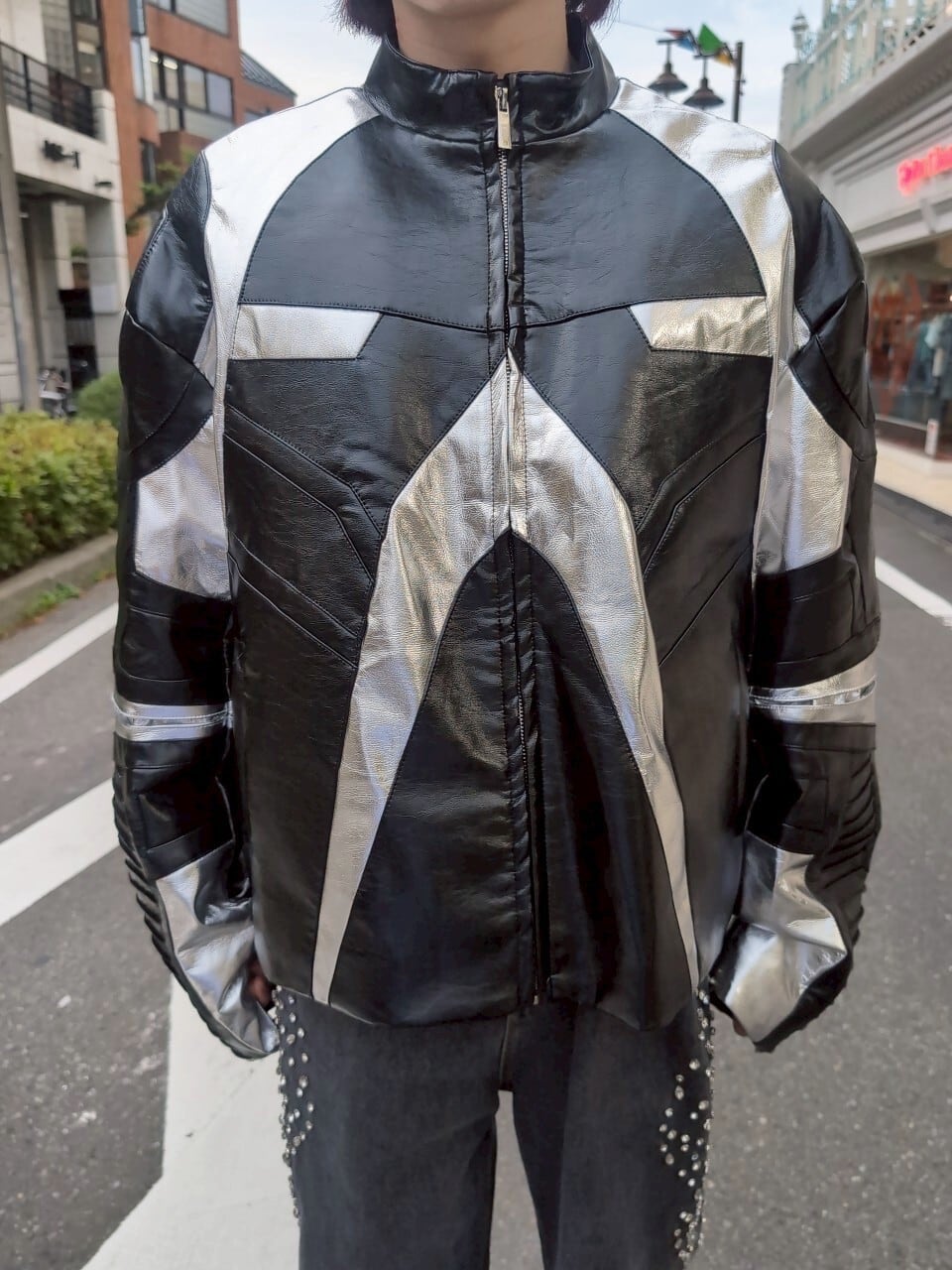 BARCON select ライダースブルゾンジャケット グランジ ストリート