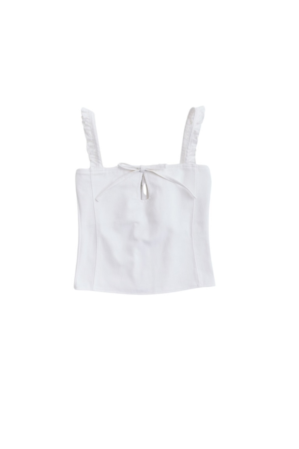 frill denim tops〈white〉 | PRIMAVELY