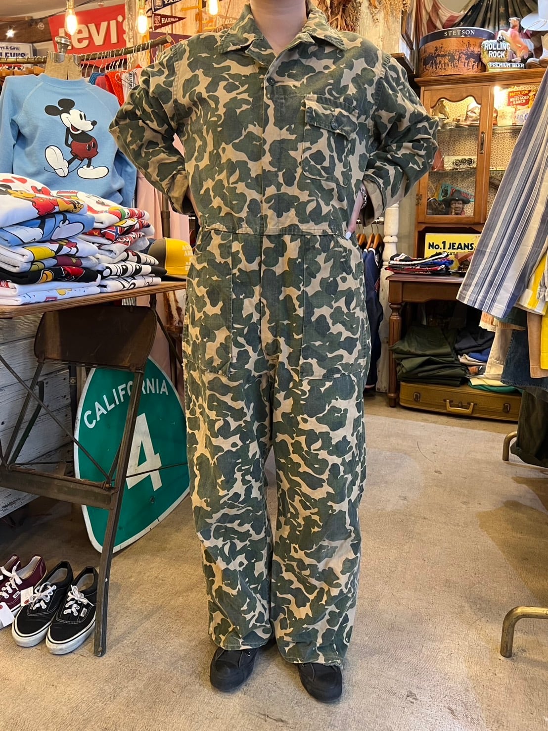 リセたん商品 Bullseye Bill オールインワン 60's Bullseye Bill Duck Hunter Camouflage All In One | BLUE VALENTINE
