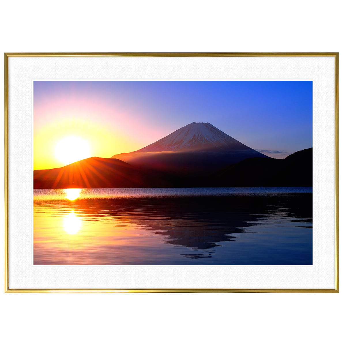 日本写真 朝日が昇る富士山 インテリア アートフォトポスター額装