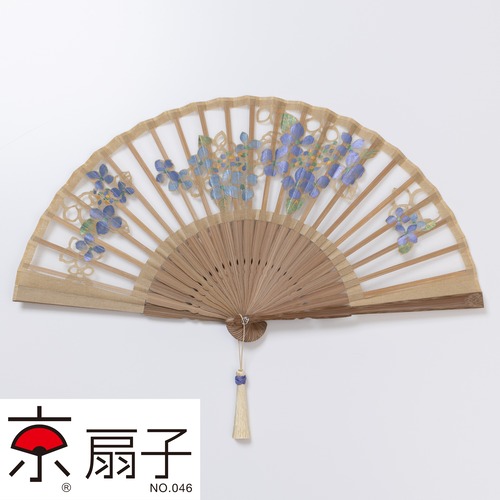 額透かし彫扇 紗月 紫陽花 ベージュ
