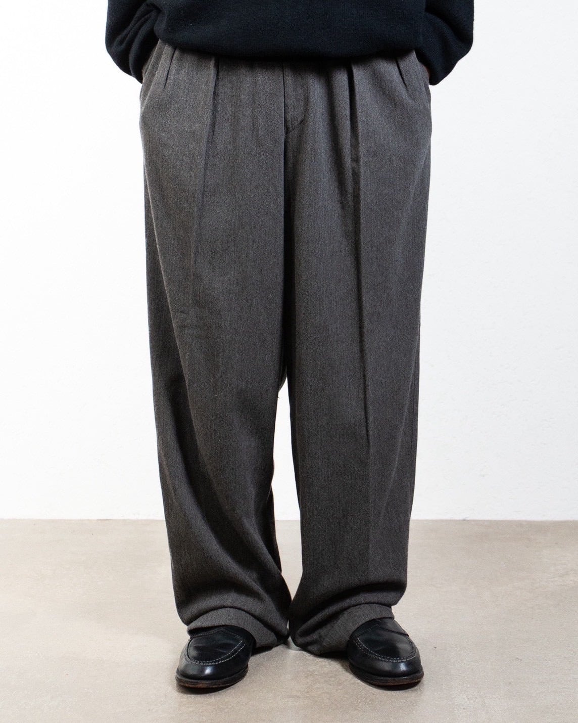 パンツ GIORGIO ARMANI pure new wool tuck slacks GIORGIO ARMANI