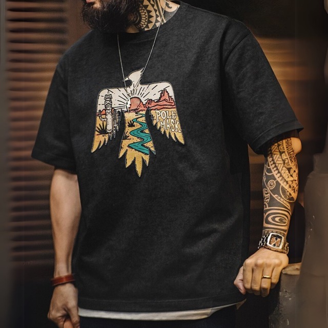 クルーネック グラフィックプリントTシャツ 00460