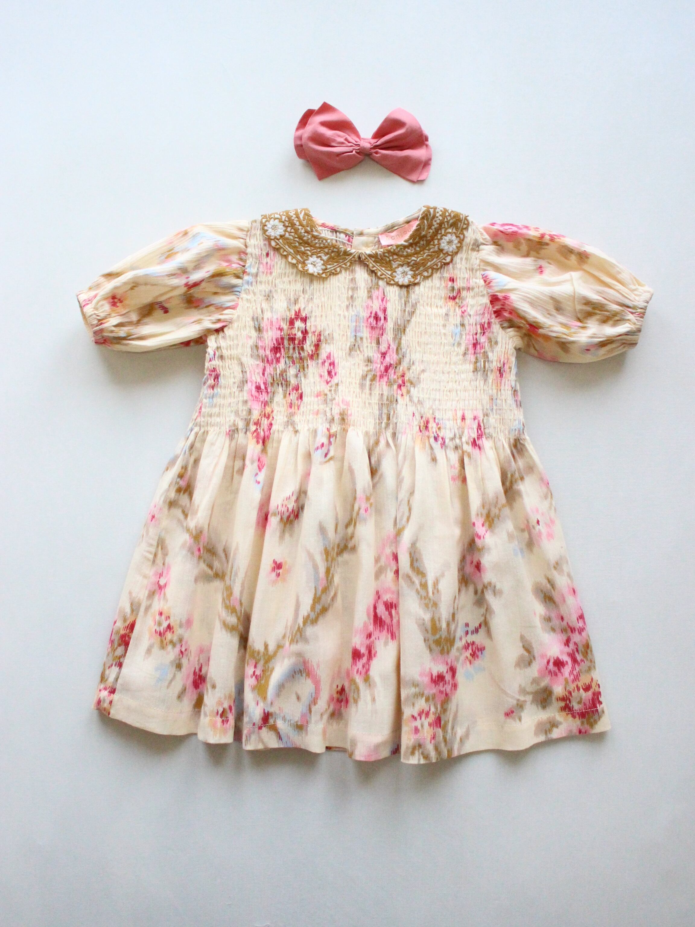 BONJOUR DIARY Tunique with Hairclips Antoinette Print crepe 2-6y  