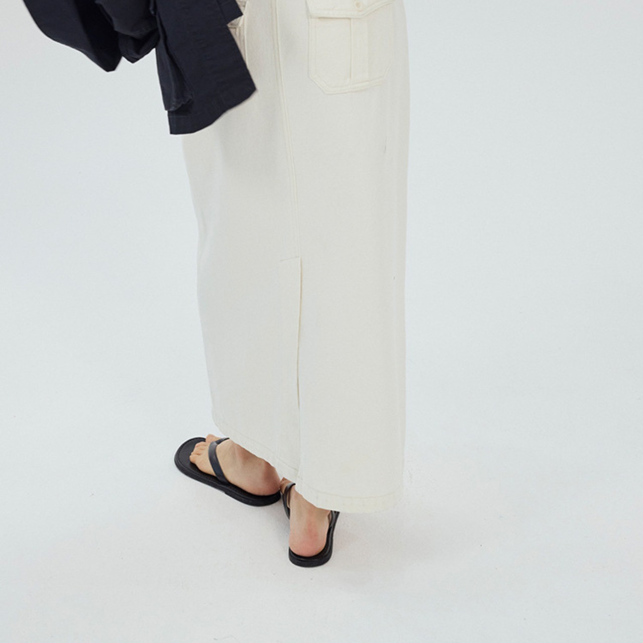 Front Seam Midi Tight Skirt【4color】 T4378