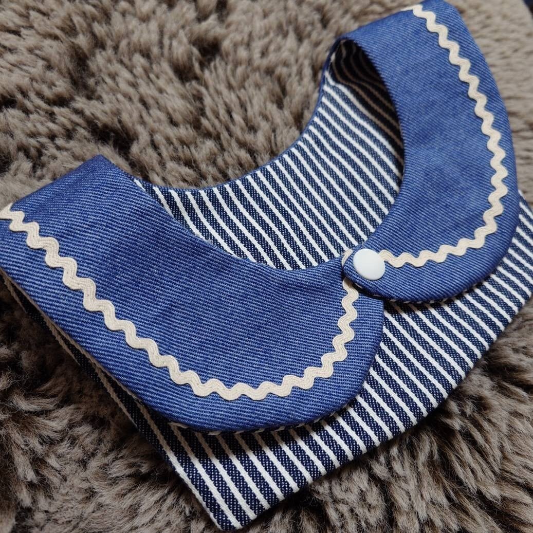 セーラーカラー お名前刺繍入り 可愛いセーラー服型スタイ 犬用付け襟
