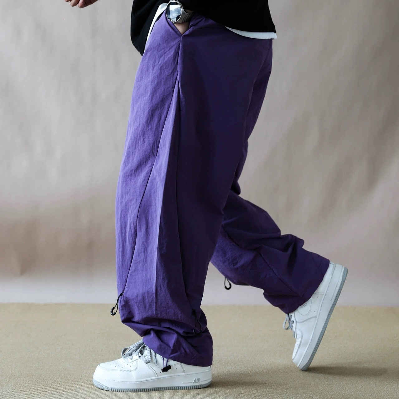 Side line parachute wide pants 1410 - 8