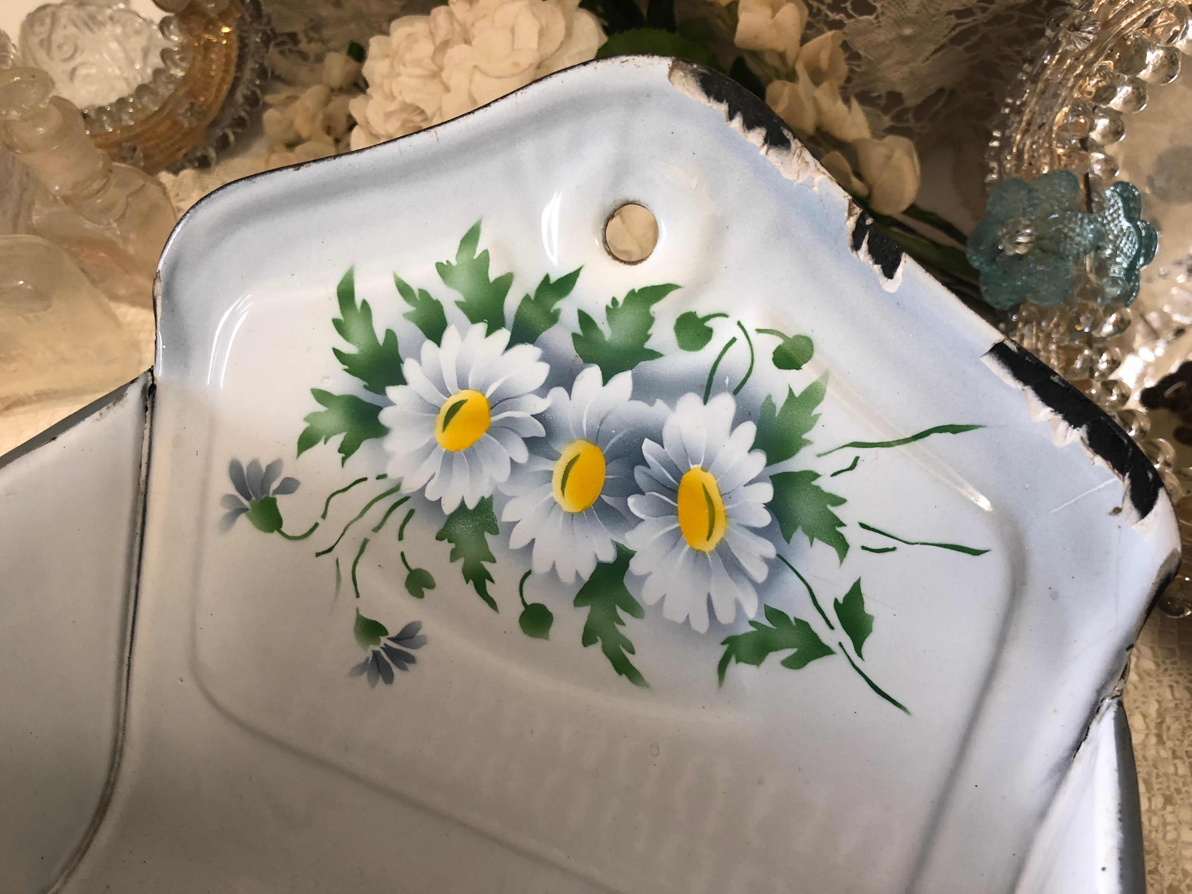 アンティーク ドイツ デイジー柄 ホーロー オニオン ラック | le