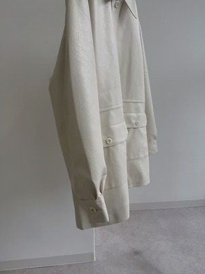 synthetic leather big pocket jacket