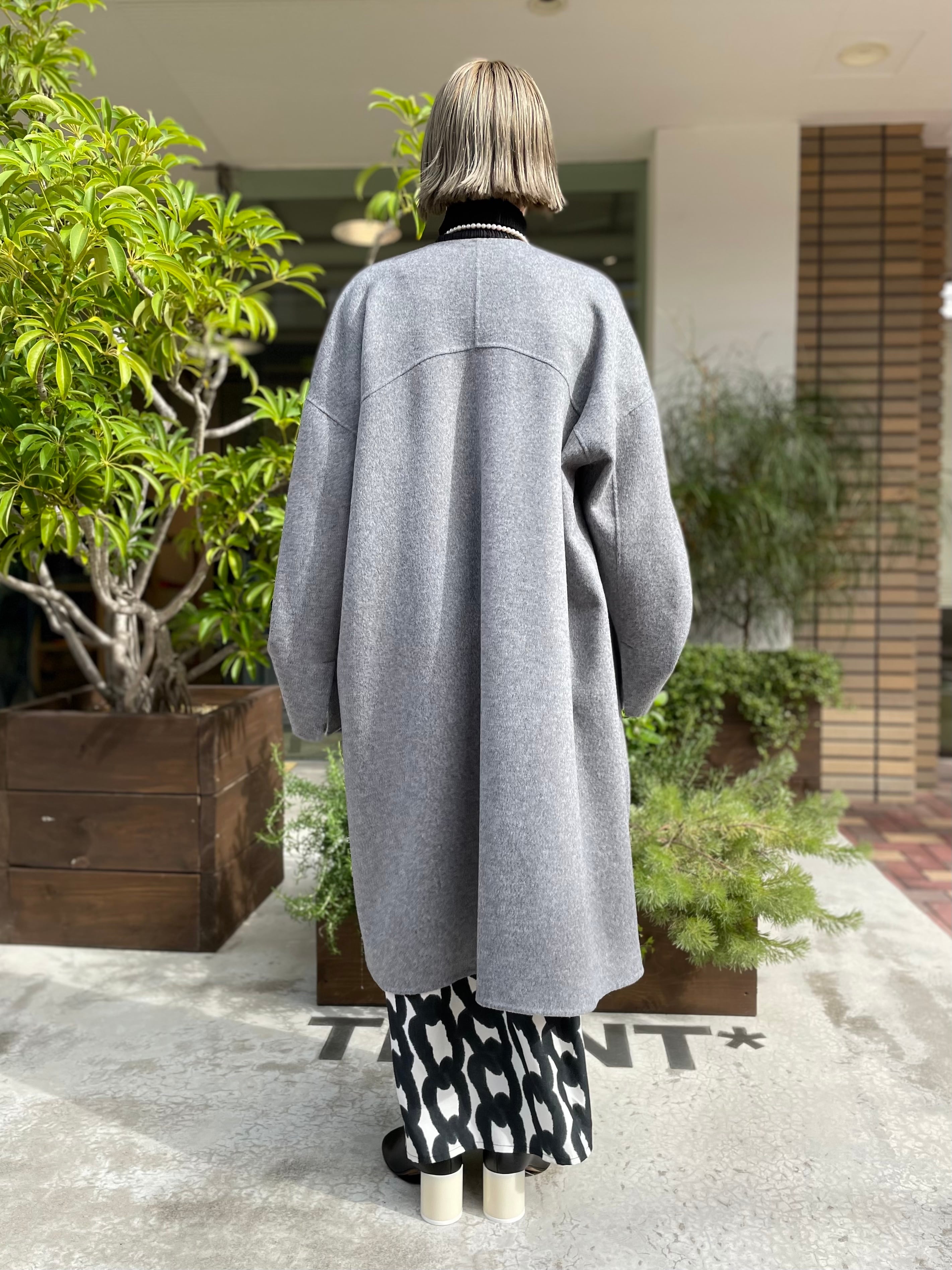 エンフォルド 22AW NO-COLLAR COAT ノーカラーコート 36 - ロングコート