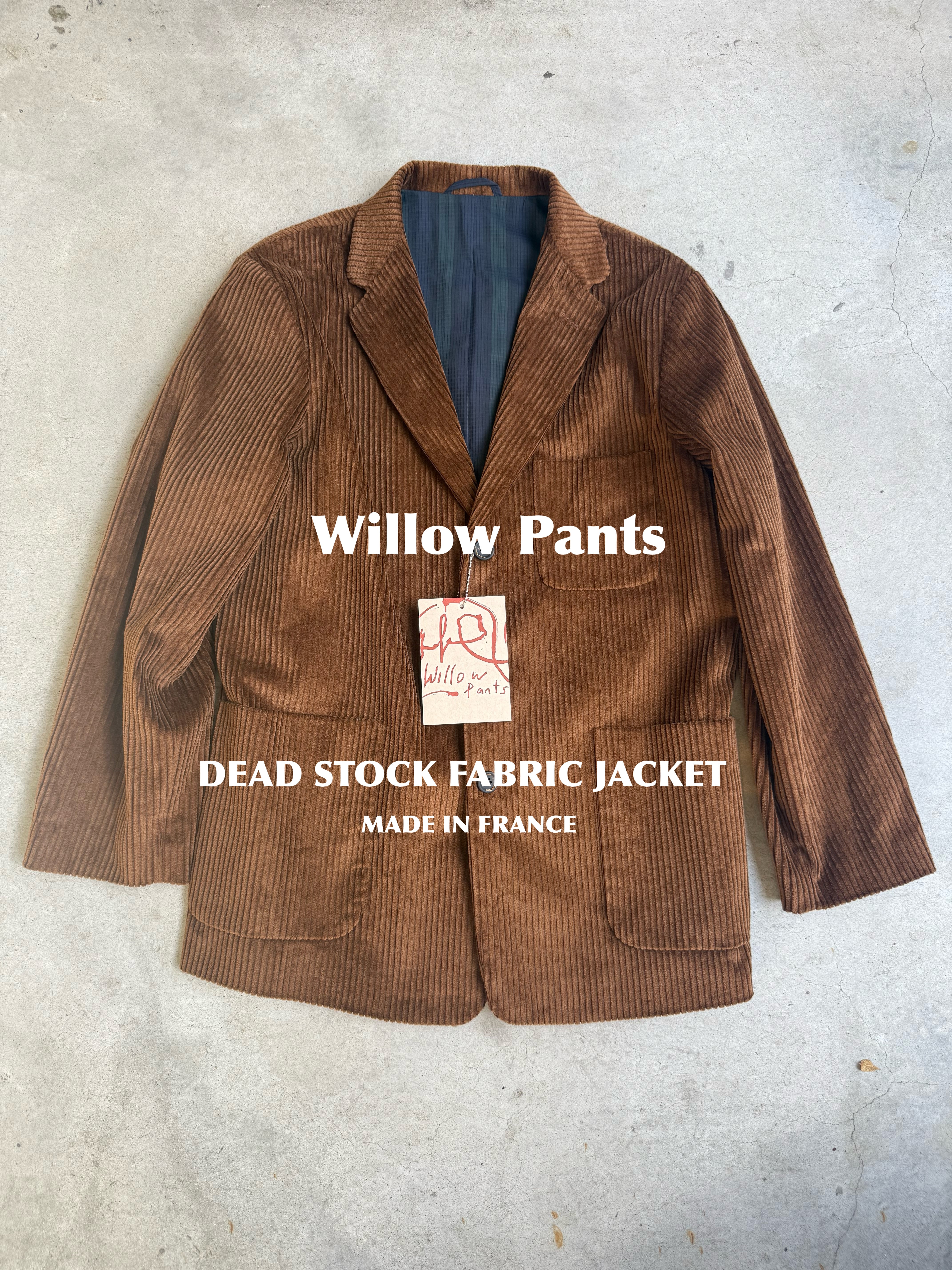 Willow Pants「P-032 DEAD STOCK FABRIC JACKET BROWN- CORDUROY Made