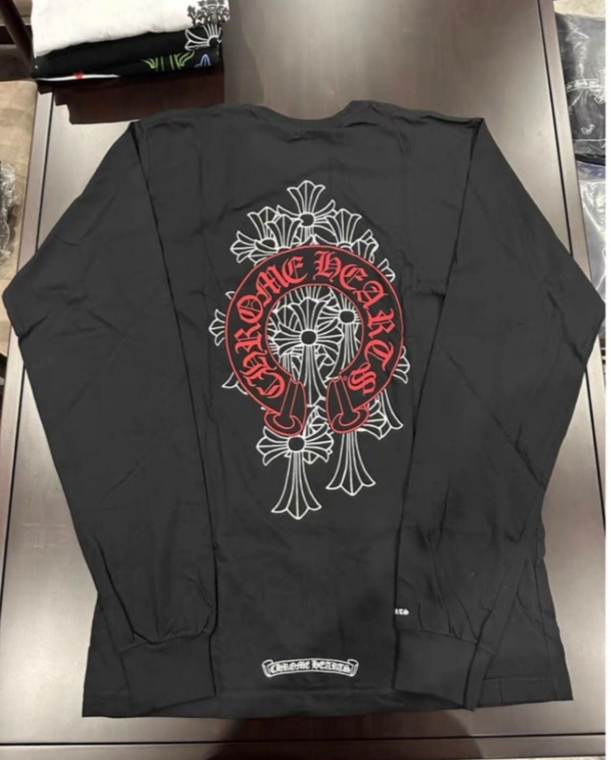 Chrome Hearts クロムハーツ 長袖Tシャツ レッドシャドウクロス 