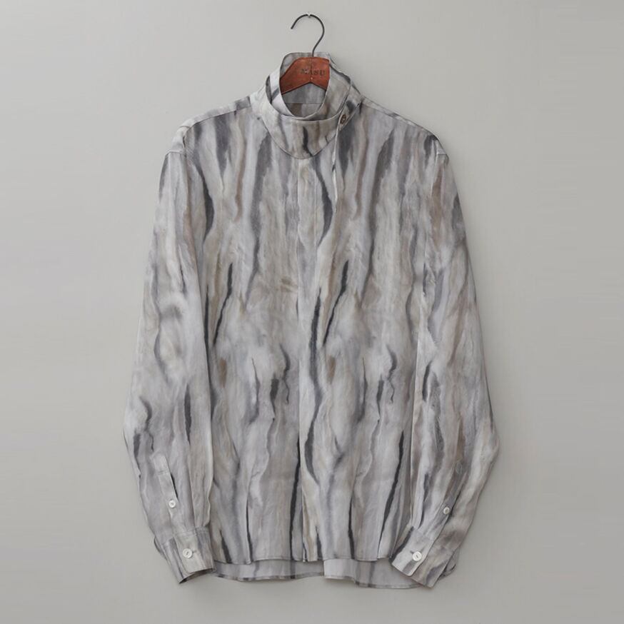 MASU FUR PRINT SILK SHIRTS (WHITE) MCFW-SH0421 | IAAAM ONLINE STORE