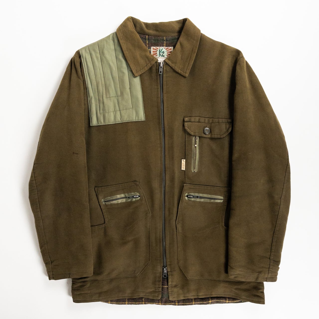 1970-80s "Italian Vintage" Khaki Cotton Hunting Jacket