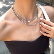 ［2way］ボールチェーン　ロングネックレス ［SSN010］