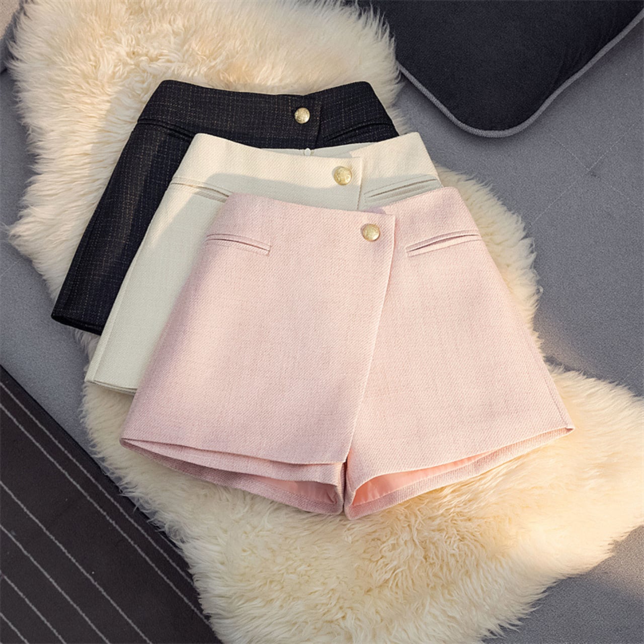 ツイードラップ ショートパンツ 3color B62