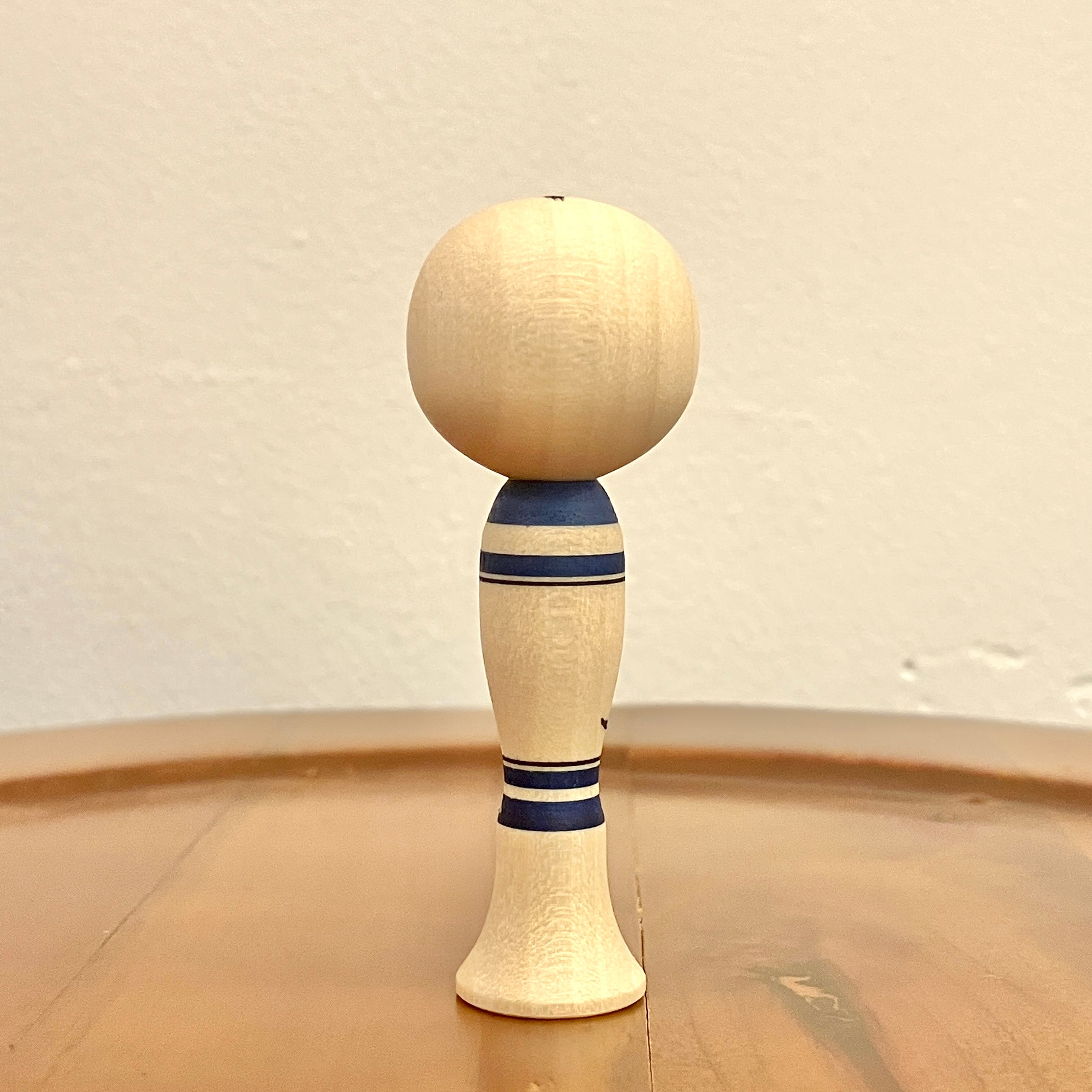 鈴木明工人：作並系】小寸こけし 青：6.5cm N6AS-180