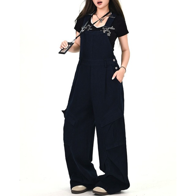 simple pocket denim overalls　シンプルポケットデニムオーバーオール　J1231