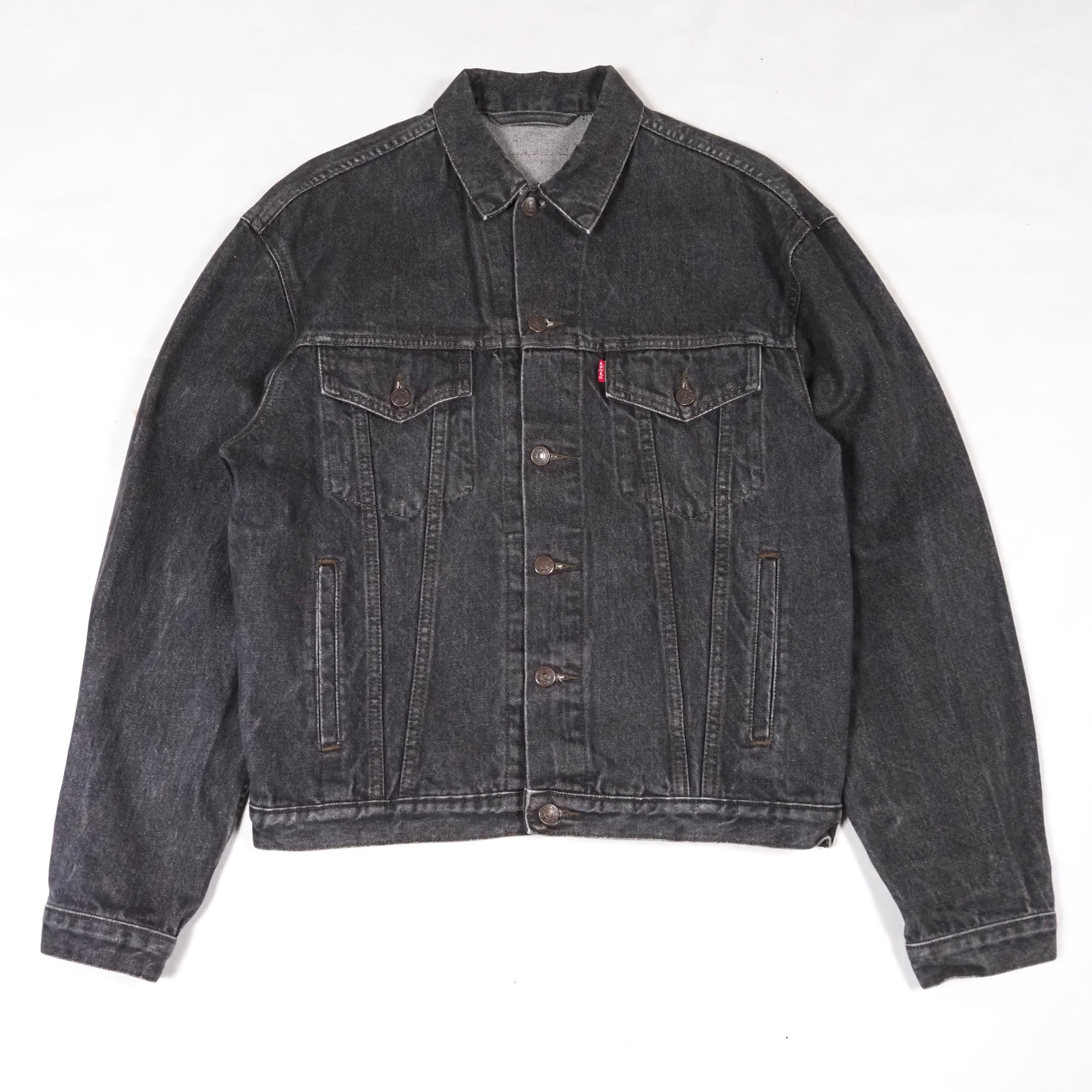 88’s Levi’s EUROPE 70503-0259 black denim jacket S TUNISIA製 先染めブラック デニムジャケット