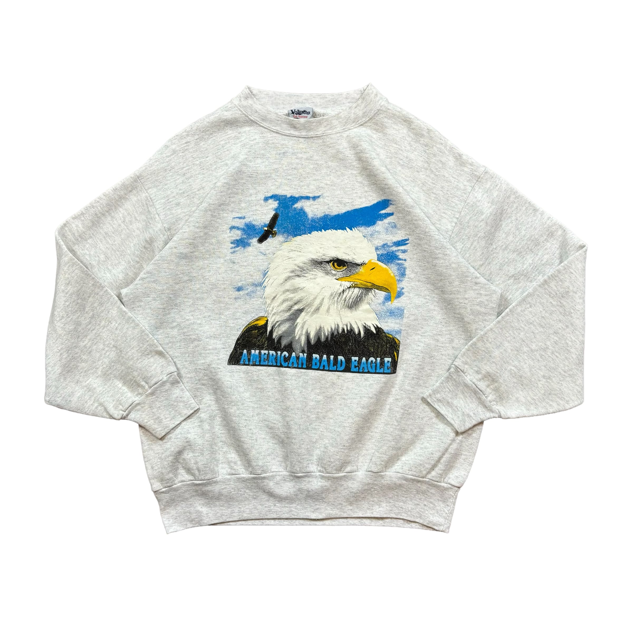 volunteer usa製 スウェット L アメリカ国鳥ワシ アニマルプリント No.516