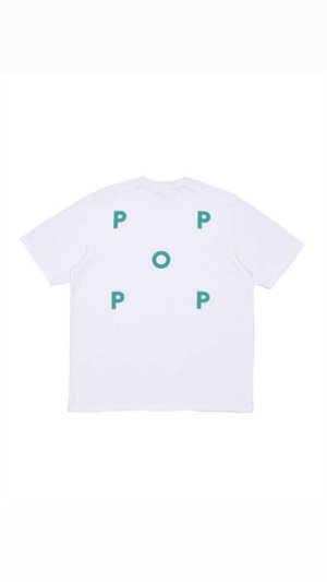 POP TRADING COMPANY -Logo T-Shirt- :WHITE PEACOCK GREEN,