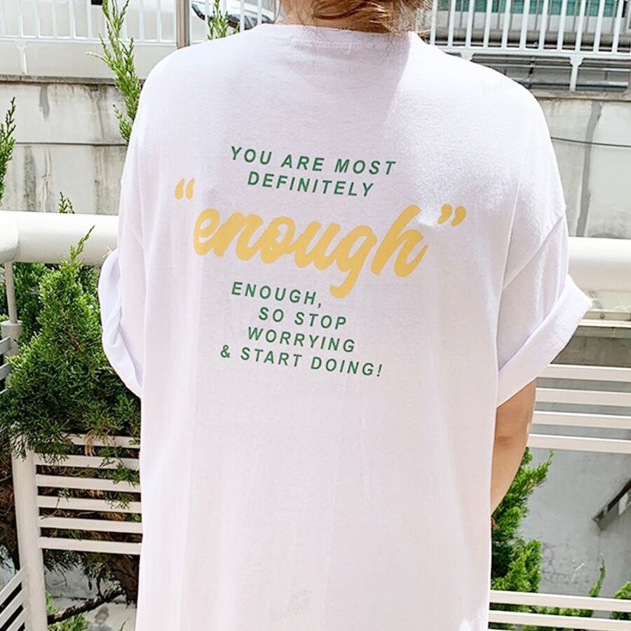 Y 575 Enoughバックロゴtシャツワンピース ホワイト イエローロゴ 0430 Cittaa チッタ 韓国レディースファッション通販 Y 575 Enoughバックロゴtシャツワンピース ホワイト イエローロゴ 0430 Cittaa チッタ 韓国レディースファッション通販