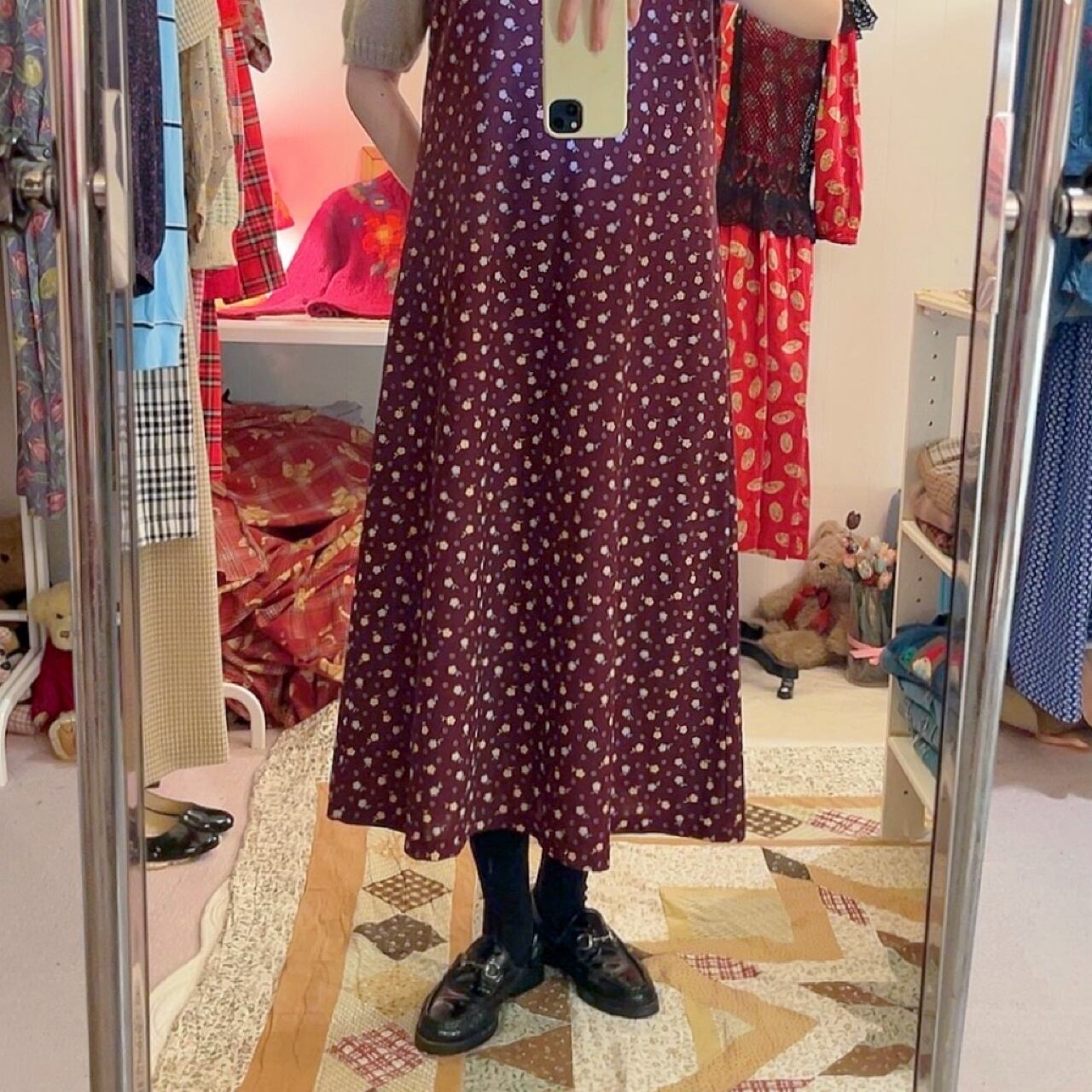 bordeaux flower sleeve less one-piece