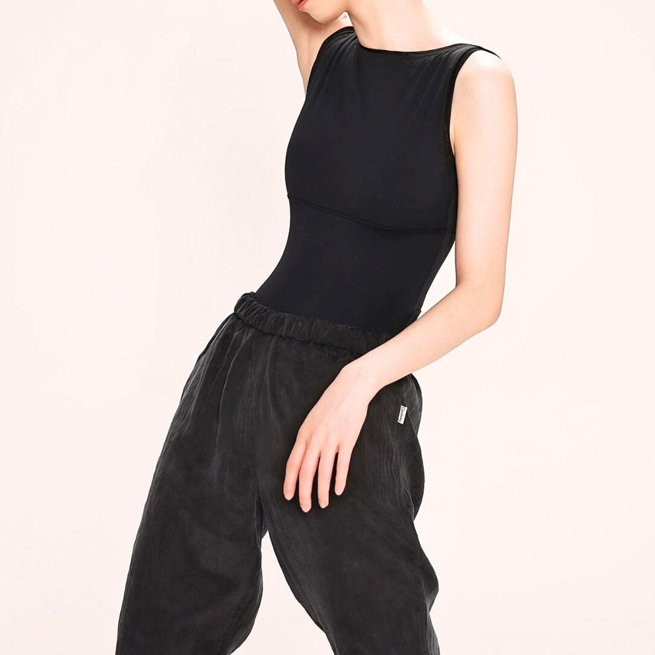 ノーブル ボートネック ブラック レオタード L1310