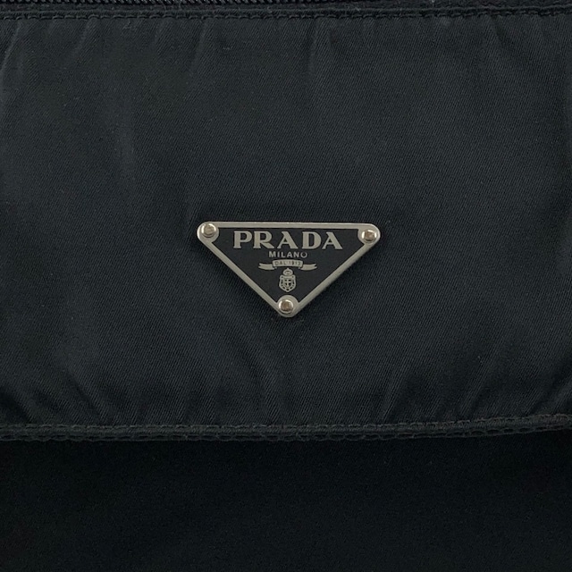 PRADA プラダ ショルダーバッグ ブラック トライアングルロゴ ナイロン メッセンジャーバッグ vintage ヴィンテージ オールド xkated
