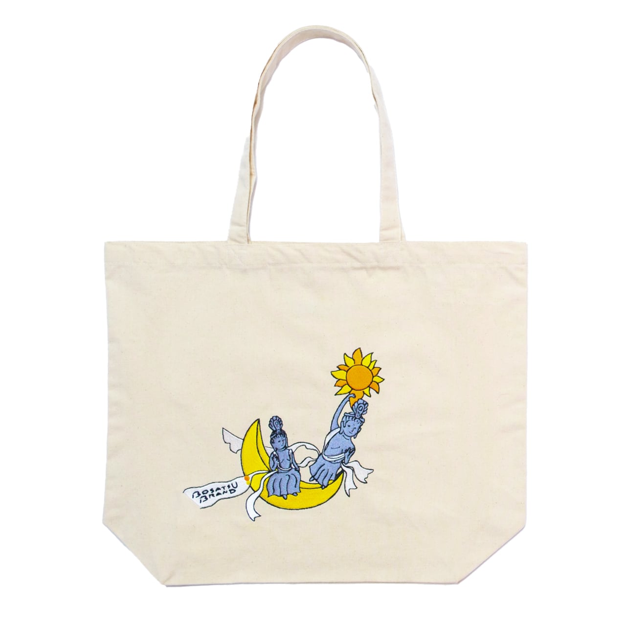 太陽と月の光(日光・月光菩薩) 仏像 トートバッグ (刺繍) 15L