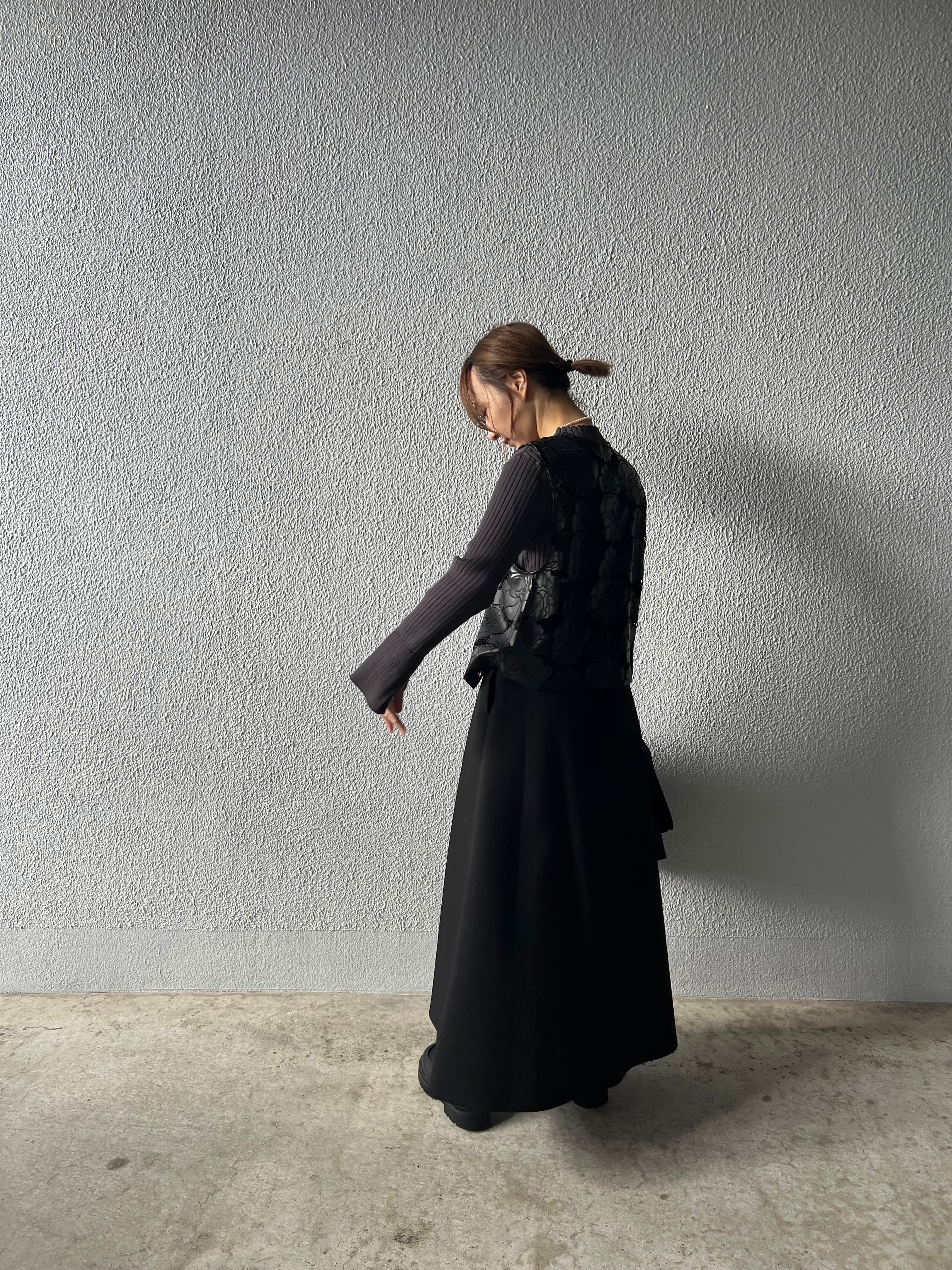 【SELECT】フェイクレザーレースジレ　21-0207