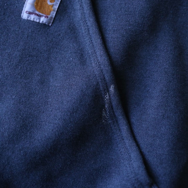 "Carhartt" sleeve logo printed over silhouette dark gray sweat parka