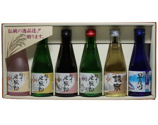富山の焼酎 飲み比べギフトセット 米騒動 銀泉 早月川 300ml 6本