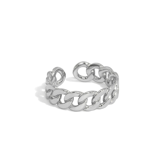 s925 Miami Chain Link Ring 【SILVER】