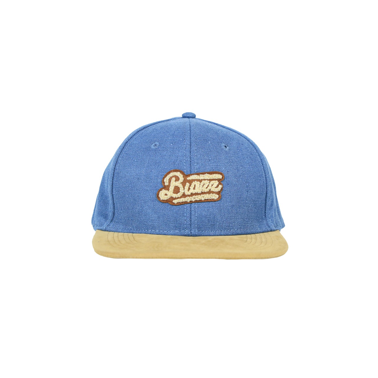 MOCO LOGO SUEDE PEAK WASHED CANVAS SNAPBACK [BLUE]