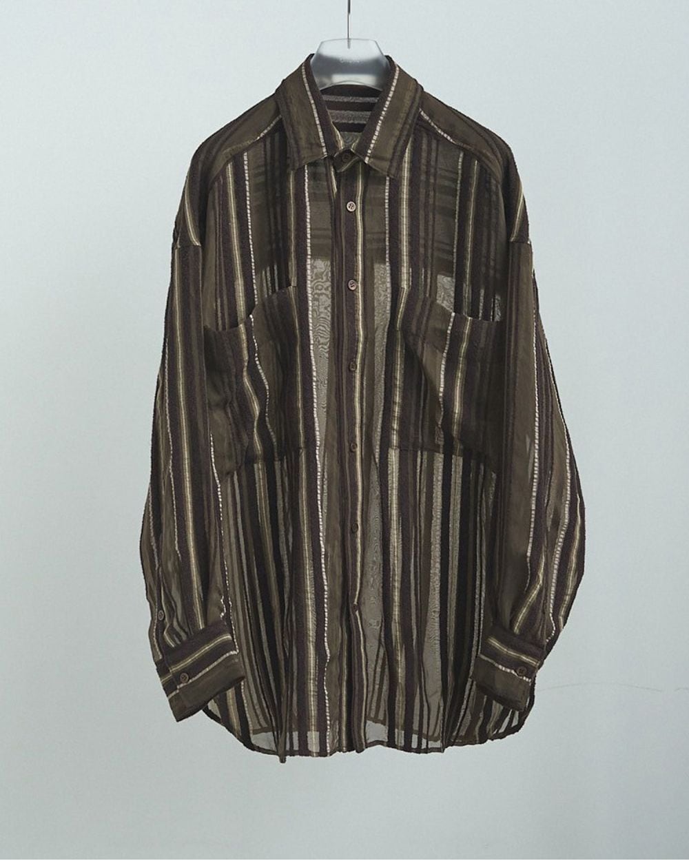 anuke Sheer Stripe Shirts ブラウン ànuke online store（アンヌーク） / Sheer Stripe ShirtsSheer