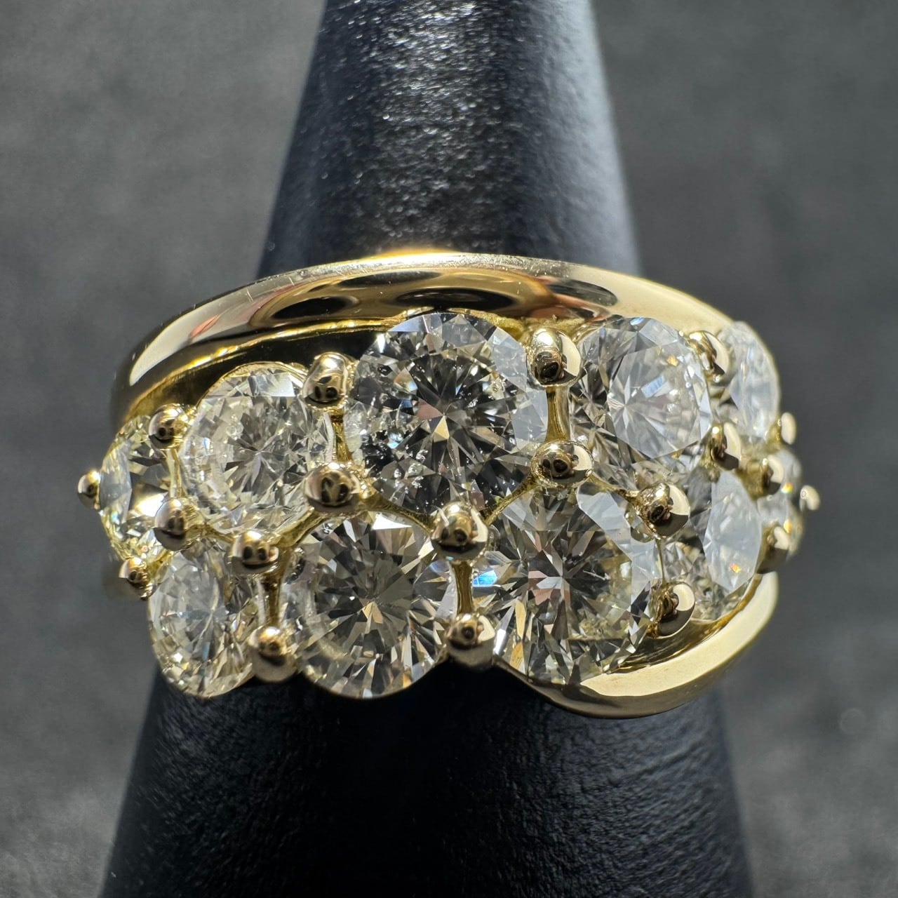 K18YG 2.188ct ダイヤモンド クラスター リング | カオキ | 日本最大級