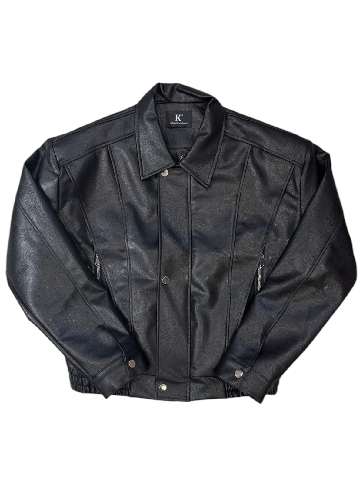 ALUDE SELECT】height rib short pu leather jacket | 【ALUDE】韓国