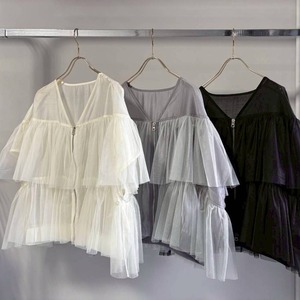 【MARGAUX VINTAGE】チュールギャザーブルゾン
