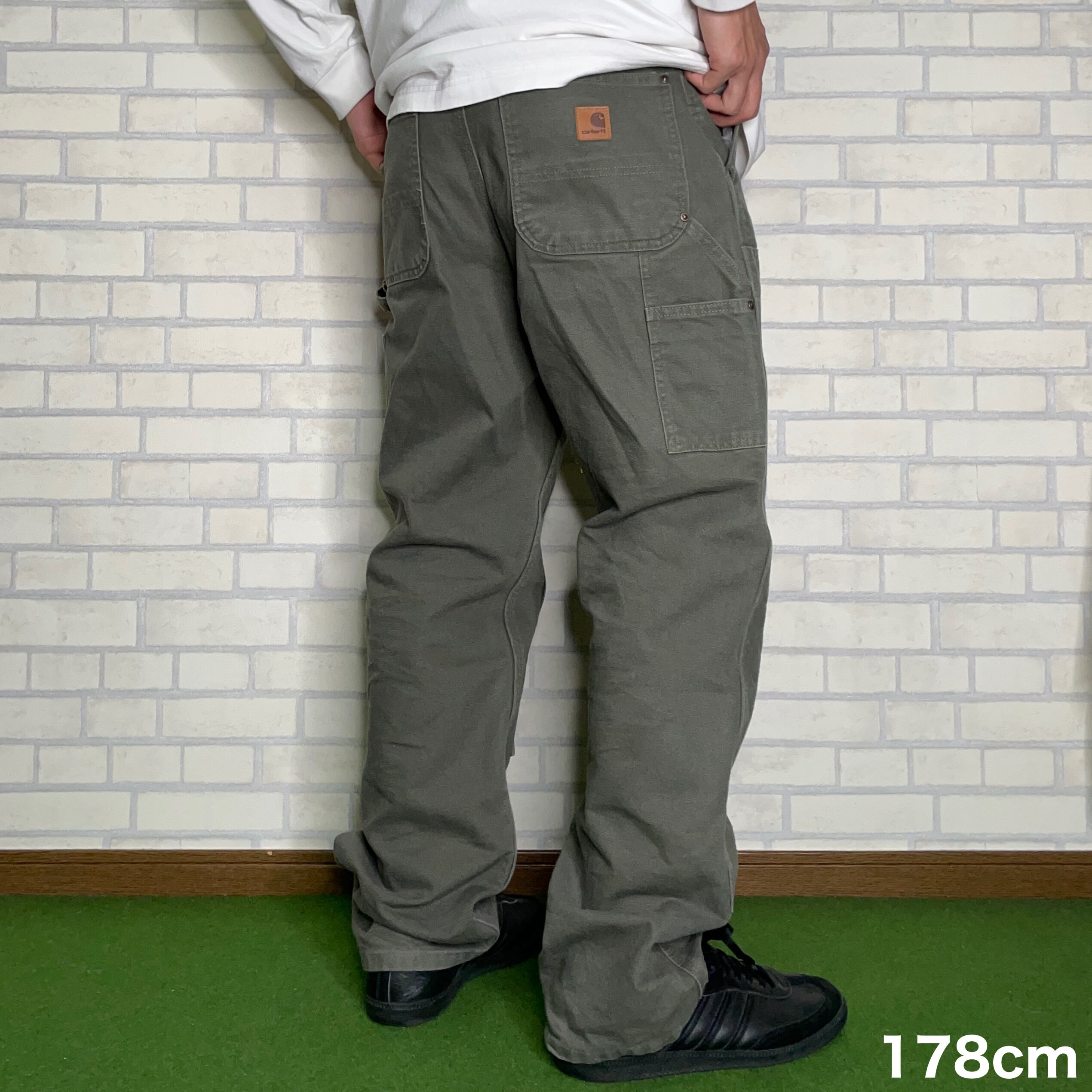 Carhartt ペインターパンツ W33×L32 ダブルニー ダック地 革パッチ 