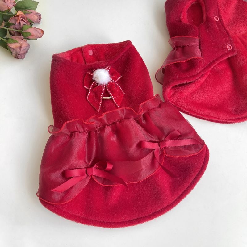 おすましレッドドレス 犬服 00952