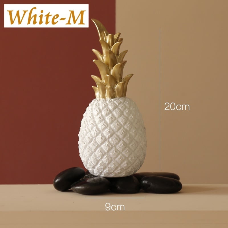 パイナップルのオブジェ 置物 ゴールド ブラック ホワイト | Russel