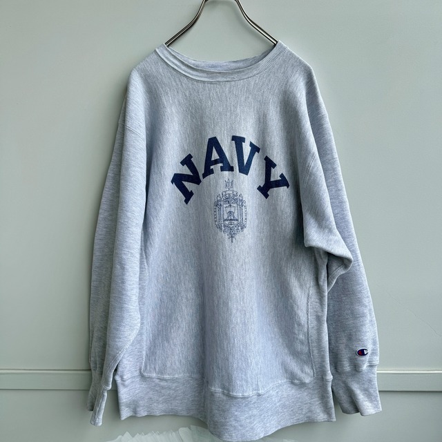 Champion Reverse Weave スウェット USN 染み込みプリント 90s 画像2